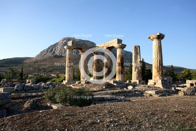 The Temple of Apollo at Corinth, Greece. Creator: Samuel Magal.