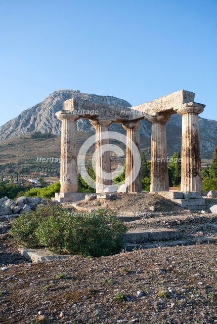 The Temple of Apollo at Corinth, Greece. Creator: Samuel Magal.