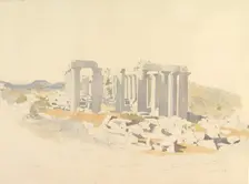 The Temple of Apollo at Bassae, 1843. Creator: Thomas Hartley Cromek