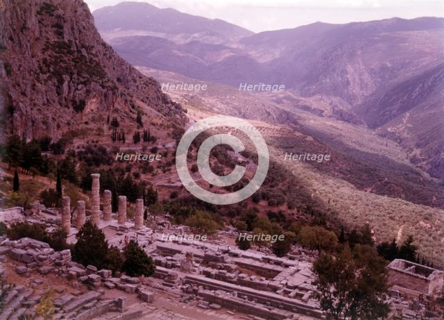 The Temple of Apollo, Delphi, Greece, c1955.  Creator: Arthur Charles Kirby Ware.