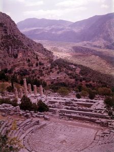 The Temple of Apollo, Delphi, Greece, c1955. Creator: Arthur Charles Kirby Ware