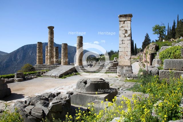 The Temple of Apollo, Delphi, Greece. Creator: Samuel Magal.