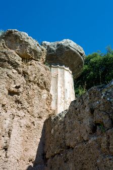The Temple of Athena at Delphi, Greece. Creator: Samuel Magal