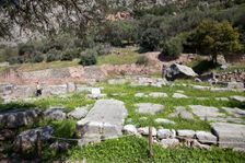 The Temple of Athena at Delphi, Greece. Creator: Samuel Magal