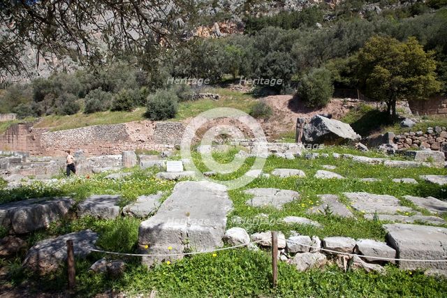 The Temple of Athena at Delphi, Greece. Creator: Samuel Magal.