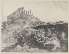 The Temple of Concord on the Wall, Girgenti, 1913. Creator: Joseph Pennell