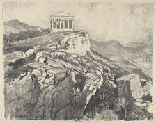 The Temple of Concord on the Wall, Girgenti, 1913. Creator: Joseph Pennell