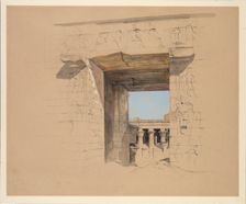 The Temple of Edfu: The Door of the Pylon, 1850. Creator: John Frederick Lewis (British, 1805-1876)
