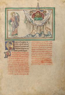 The Temple of God with the Tabernacle in the Sky; Dyson Perrins Apocalypse, about 1255-1260. Creator: Unknown