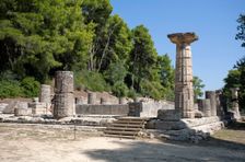 The Temple of Hera at Olympia, Greece. Creator: Samuel Magal