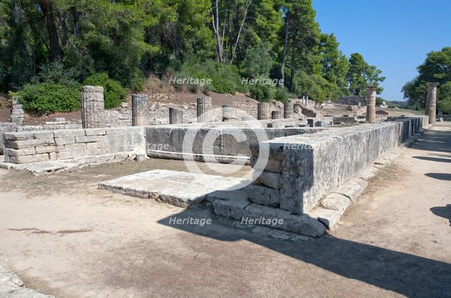 The Temple of Hera at Olympia, Greece. Creator: Samuel Magal.