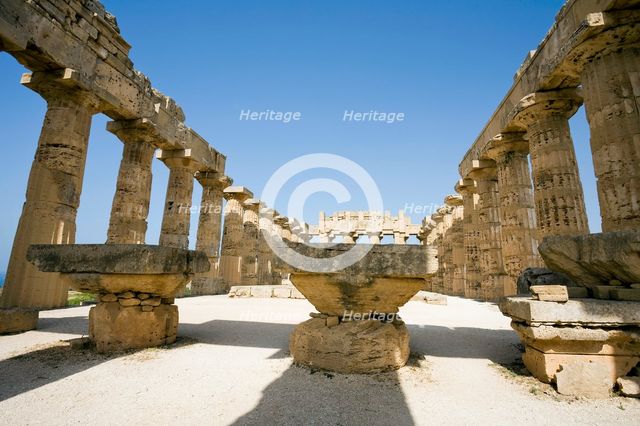 The Temple of Hera (Temple E), Selinunte (Selinus), Sicily, Italy. Creator: Samuel Magal.
