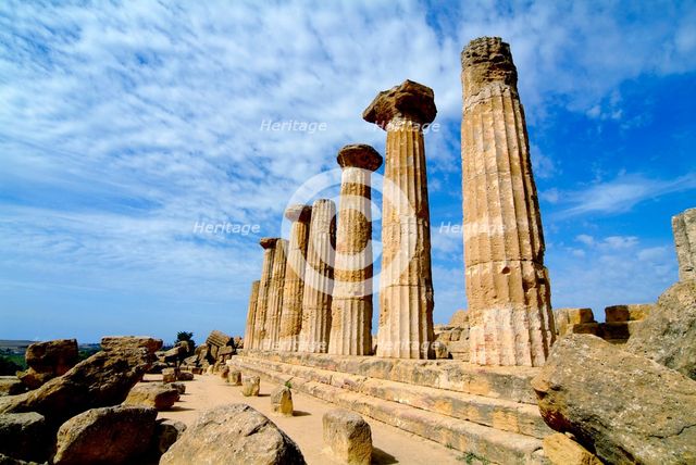 The Temple of Heracles, Agrigento, Sicily, Italy. Creator: Samuel Magal.
