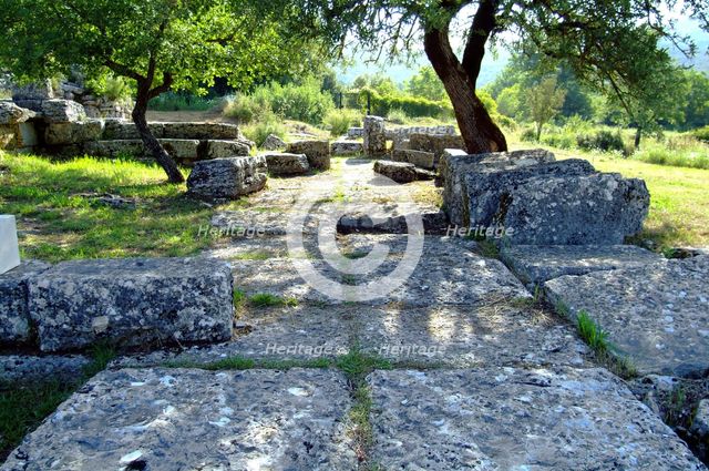 The Temple of Heracles at Dodona, Greece. Creator: Samuel Magal.