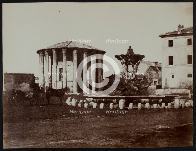 The Temple of Hercules Victor and the Fountain of the Tritons, Rome, c1858. Creator: Jane Martha St. John.