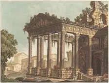 The Temple of Hercules at Cori, c.1784. Creator: Johann Gottlieb Prestel