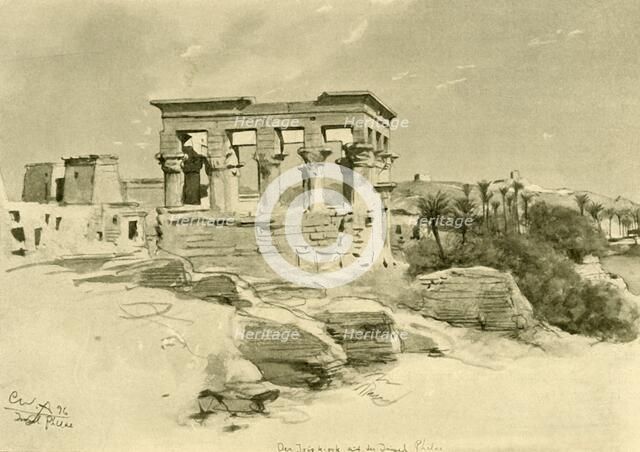 The Temple of Isis and Kiosk of Trajan on the Island of Philae, Egypt, 1898.  Creator: Christian Wilhelm Allers.