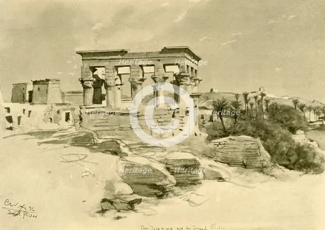 The Temple of Isis and Kiosk of Trajan on the Island of Philae, Egypt, 1898.  Creator: Christian Wilhelm Allers.