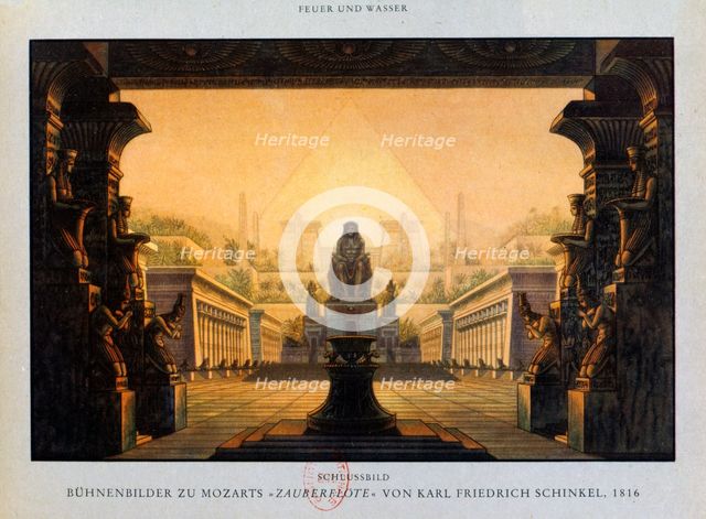 The temple of Isis and Osiris, The Magic Flute, 1816.  Artist: Karl Friedrich Schinkel