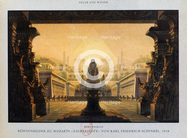 The temple of Isis and Osiris, The Magic Flute, 1816.  Artist: Karl Friedrich Schinkel