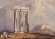 The Temple of Jupiter Olympus, Athens, about 1832. Creator: Clarkson Stanfield