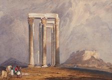 The Temple of Jupiter Olympus, Athens, about 1832. Creator: Clarkson Stanfield