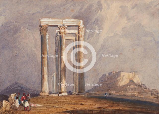 The Temple of Jupiter Olympus, Athens, about 1832. Creator: Clarkson Stanfield.