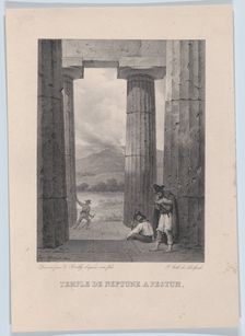 The Temple of Neptune in Pestum, 1826. Creator: Louis Leopold Boilly