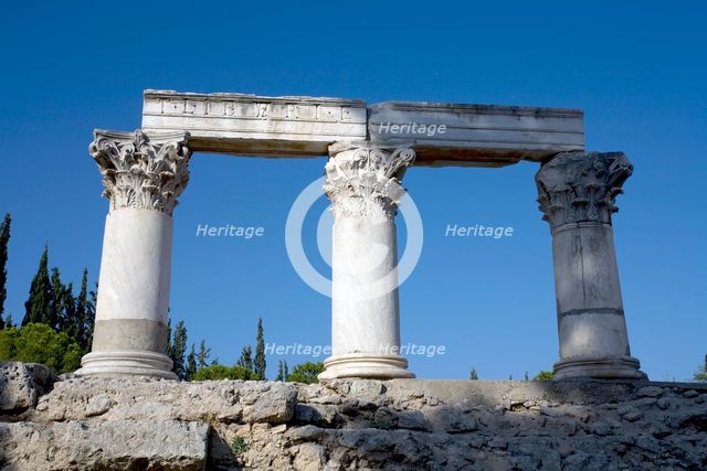 The Temple of Octavia (Temple E) at Corinth, Greece. Creator: Samuel Magal.