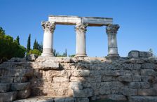 The Temple of Octavia (Temple E) at Corinth, Greece. Creator: Samuel Magal