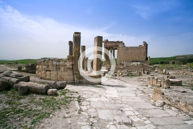 The Temple of Pietas Augusta, Dougga (Thugga), Tunisia. Creator: Samuel Magal.