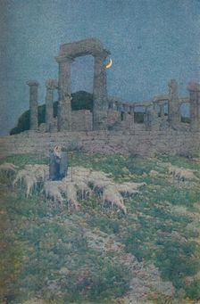 The Temple of Poseidon and Athene or Aegina 1913. Artist: Jules Guerin