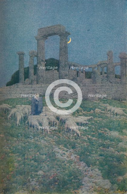 'The Temple of Poseidon and Athene or Aegina', 1913. Artist: Jules Guerin.