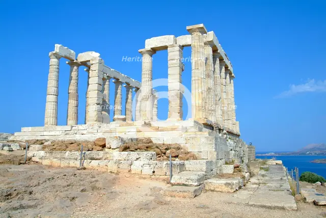 The Temple of Poseidon, Cape Sounion, Greece. Creator: Samuel Magal.