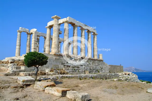 The Temple of Poseidon, Cape Sounion, Greece. Creator: Samuel Magal.