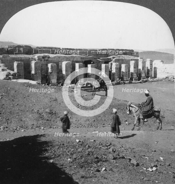 'The temple of Sethos I, Abydos, Egypt' 1905.Artist: Underwood & Underwood