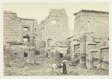 The Temple Palace, Medinet Haboo, 1857. Creator: Francis Frith