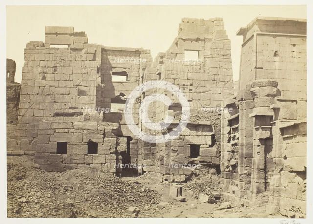 The Temple Palace, Medinet-Haboo, c. 1857. Creator: Francis Frith.