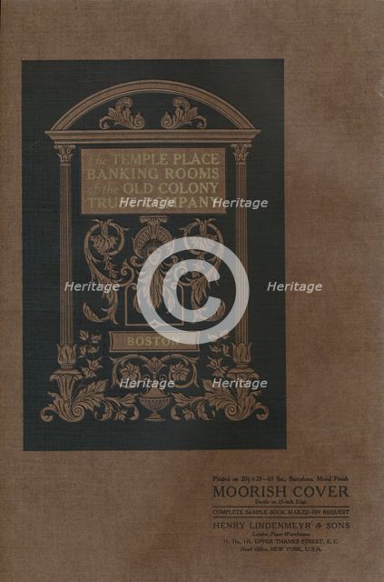 'The Temple Place Banking Rooms of the Old Colony Trust Company - Moorish Cover', 1909. Creator: Unknown.