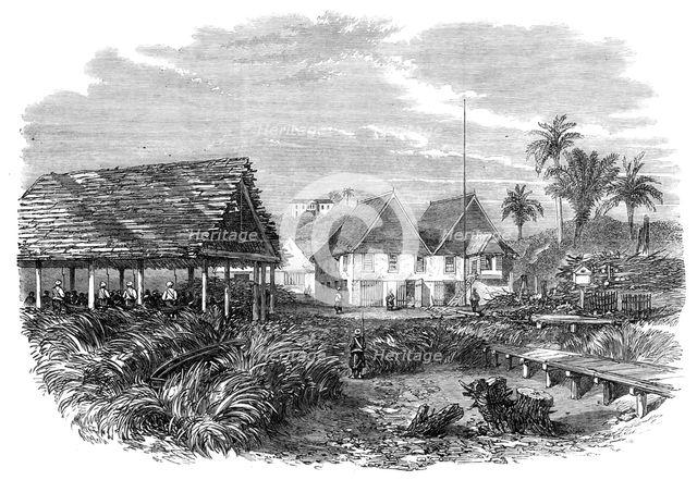 The temporary courthouse at Morant Bay, Jamaica, 1865. Creator: Unknown.
