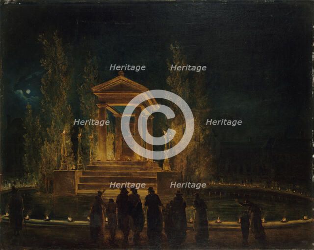 The temporary Mausoleum of Jean-Jacques Rousseau, ca 1794. Creator: Robert, Hubert (1733-1808).