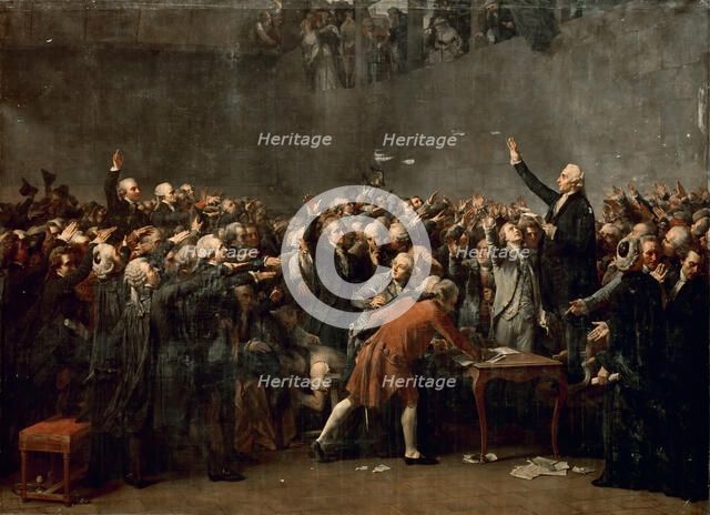 The Tennis Court Oath on 20 June 1789. Artist: Couder, Auguste (1790-1873)