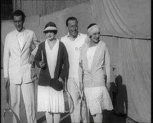 The Tennis Players Suzanne Lenglen of France and Helen Wills of the United States of America...,1926 Creator: British Pathe Ltd