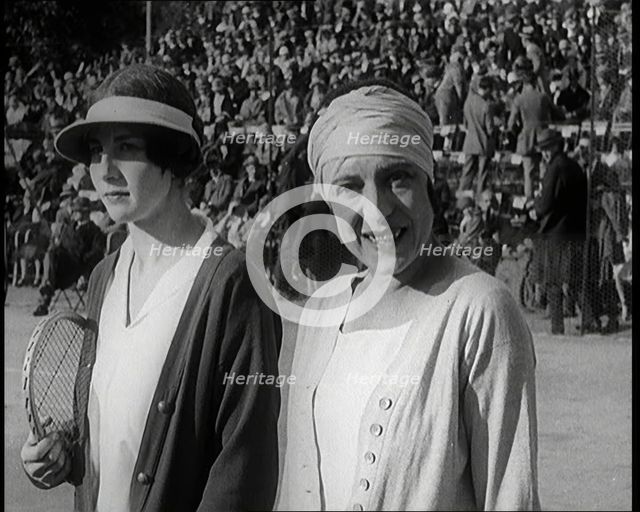 The Tennis Players Suzanne Lenglen of France and Helen Wills of the United States of America...,1926 Creator: British Pathe Ltd.