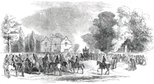 The Tenantry Assembling at the Lodge, (funeral of Sir Robert Peel), 1850. Creator: Unknown