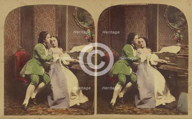 The Tender Chord. (La Corde Sensible), about 1865. Creator: London Stereoscopic & Photographic Co.