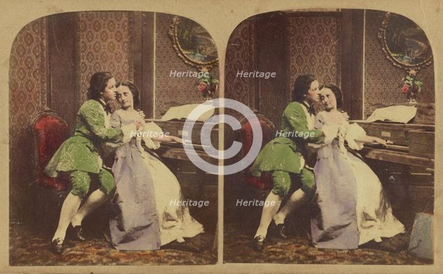 The Tender Chord. (La Corde Sensible), about 1865. Creator: London Stereoscopic & Photographic Co.
