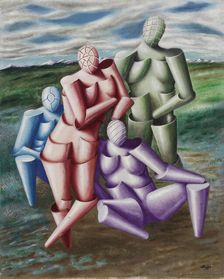 The tender quartet (Homage to Raphael), 1928. Creator: Savinio; Alberto (1891-1952)