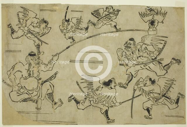 The Tengu King Training his Pupils, c. 1690. Creator: Hishikawa Moronobu.