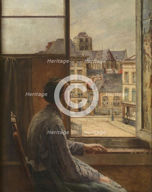 The Teniersplaats in Antwerp, 1876. Creator: Henri Jean Augustin de Braekeleer.